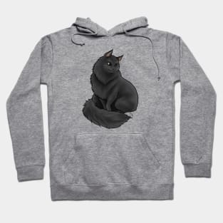 Cat - Siberian Cat - Black Hoodie